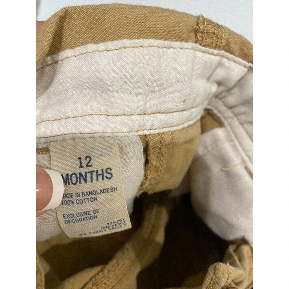 Osh Kosh B'Gosh Kids Toddler Dark Brown Overall Bib 12 mos Sports Athletic Patch